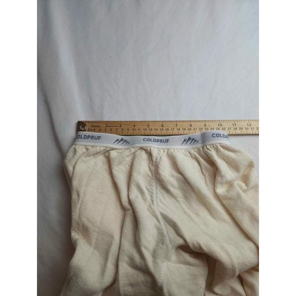 ColdPruf Mens Thermal Pants Small Cream Wool Blend Dual Layer Long Johns